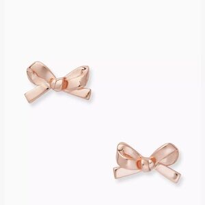 NEW! Kate Spade Skinny Mini Bow Studs in Rose Gold